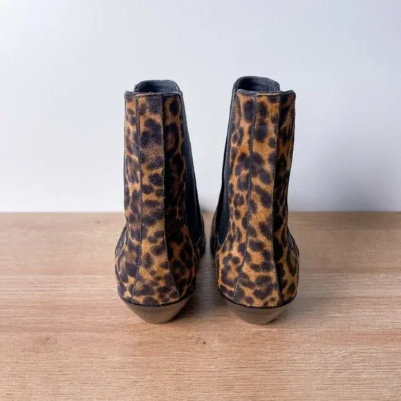 Saint Laurent West Chelsea Leopard Western Ankle Boots Size 38 - Picture 5 of 10